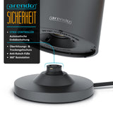 Arendo - Wasserkocher Edelstahl mit Temperatureinstellung - 45°C-100°C - 1.5 Liter - Doppelwand - BPA frei - Warmhaltefunktion - Teekocher mit Temperaturanzeige - Griff Cool Touch - Schwarz Cool Grey